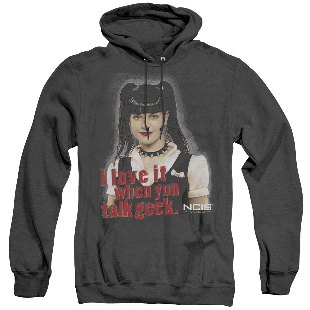 Ncis Geek Talk Mens Heather Hoodie Black Officially Licensed
