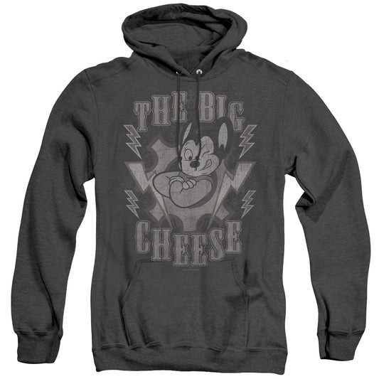 Mighty Mouse The Big Cheese Mens Heather Hoodie Black Officially Licensed