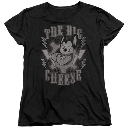 Mighty Mouse the Big Cheese Womens T Shirt Black Officially Licensed