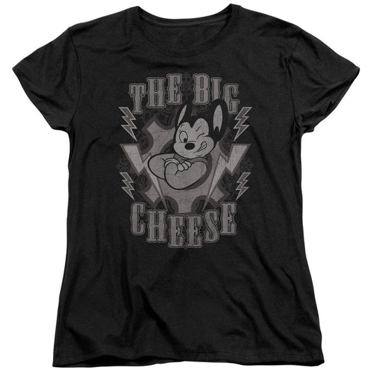 Mighty Mouse the Big Cheese Womens T Shirt Black Officially Licensed