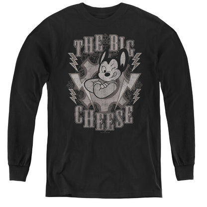Mighty Mouse the Big Cheese Long Sleeve Kids Youth T Shirt Black Officially Licensed