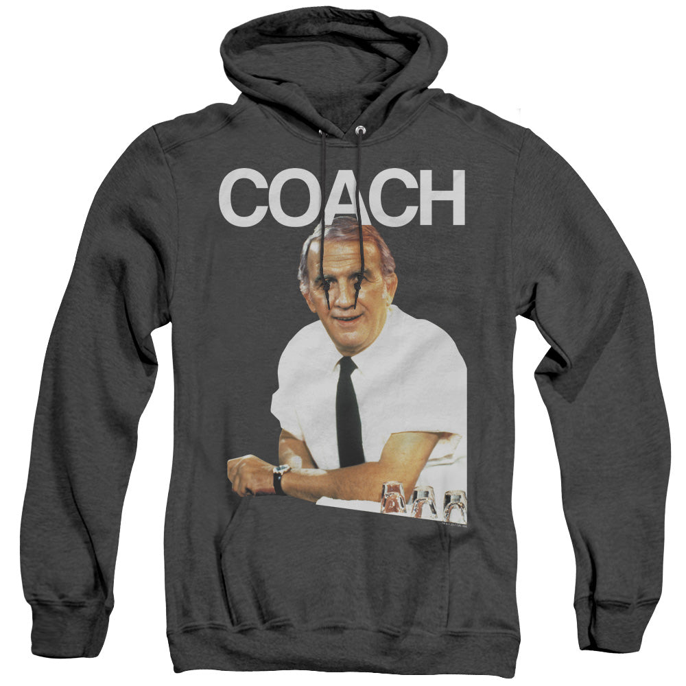 Cheers Coach Mens Heather Hoodie Black Officially Licensed