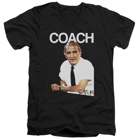 Cheers Coach Mens Slim Fit V-Neck T Shirt Black Officially Licensed
