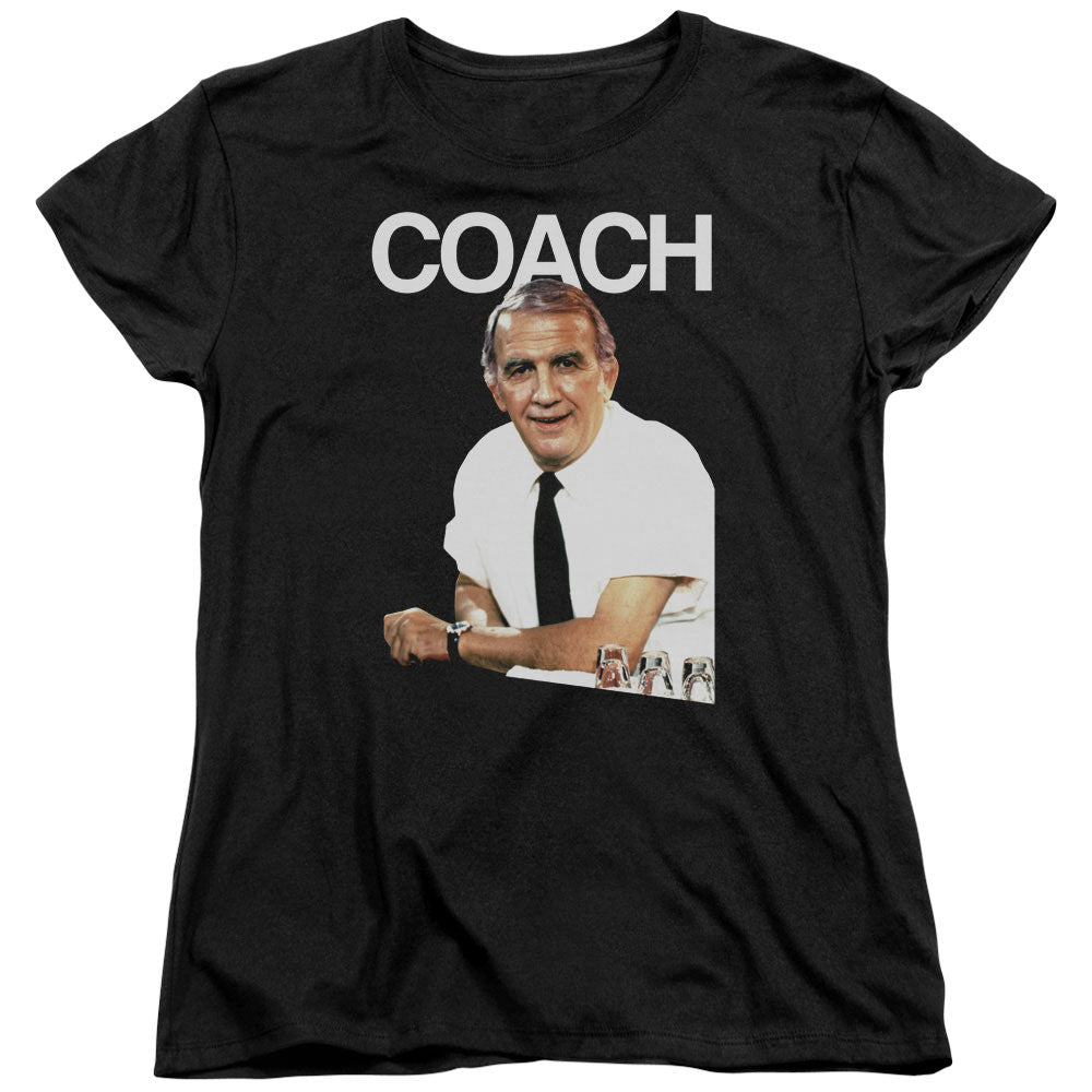 Cheers Coach Womens T Shirt Black Officially Licensed