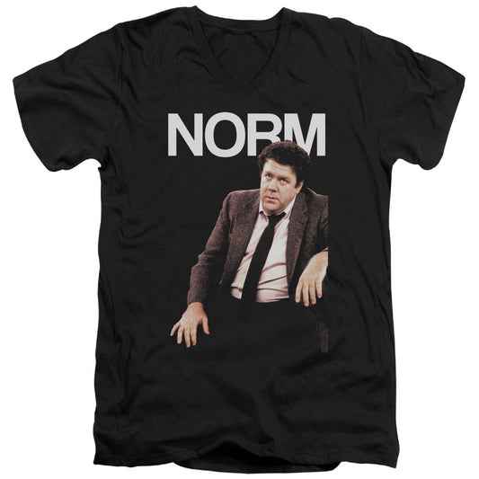 Cheers Norm Mens Slim Fit V-Neck T Shirt Black Officially Licensed