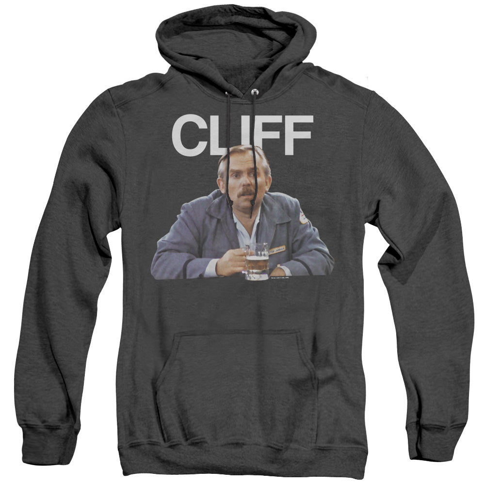 Cheers Cliff Mens Heather Hoodie Black Officially Licensed
