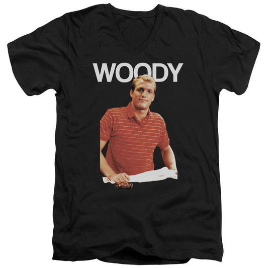 Cheers Woody Mens Slim Fit V-Neck T Shirt Black Officially Licensed