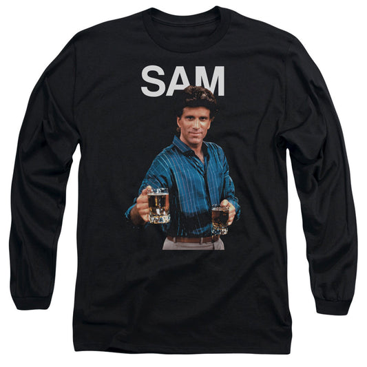 Cheers Sam Mens Long Sleeve Shirt Black Officially Licensed Officially Licensed