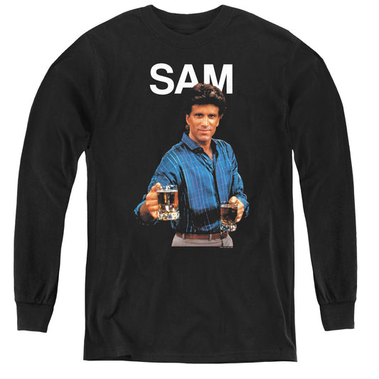 Cheers Sam Long Sleeve Kids Youth T Shirt Black Officially Licensed