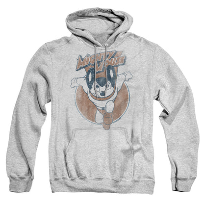 Mighty Mouse Flying With Purpose Mens Hoodie Athletic Heather Officially Licensed