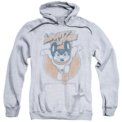 Mighty Mouse Flying With Purpose Mens Hoodie Athletic Heather Officially Licensed