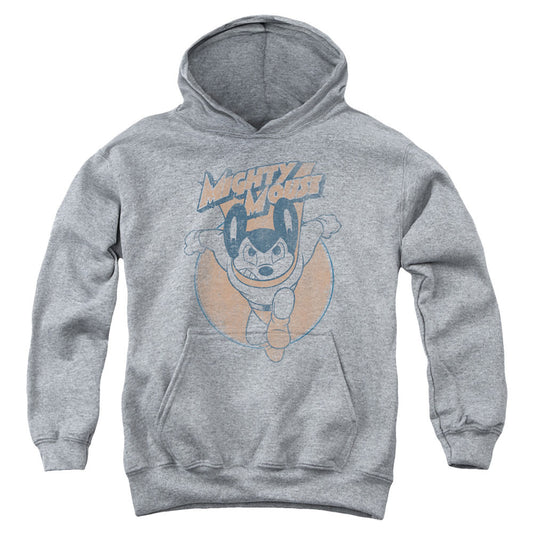 Mighty Mouse Flying With Purpose Kids Youth Hoodie Heather Officially Licensed