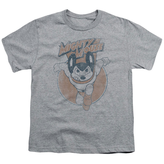 Mighty Mouse Flying With Purpose Kids Youth T Shirt Athletic Heather Officially Licensed