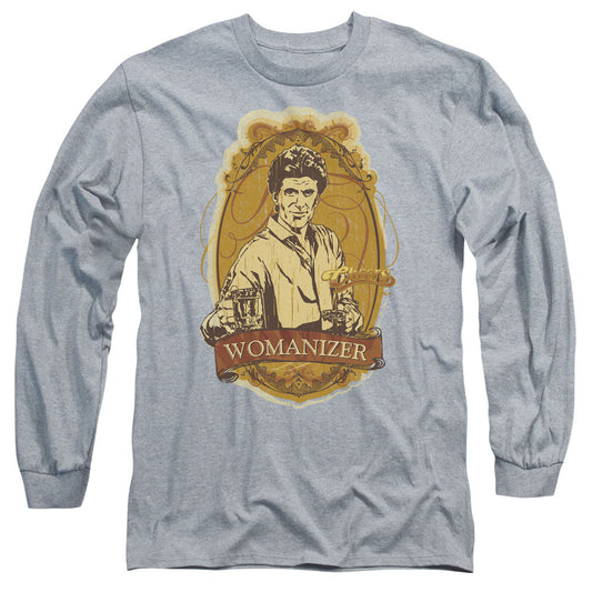 Cheers Womanizer Mens Long Sleeve Shirt Athletic Heather Officially Licensed Officially Licensed