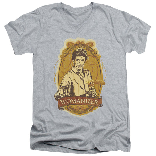 Cheers Womanizer Mens Slim Fit V-Neck T Shirt Athletic Heather Officially Licensed