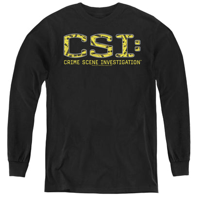 Csi Collage Logo Long Sleeve Kids Youth T Shirt Black Officially Licensed