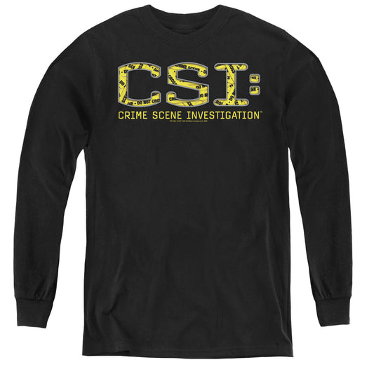 Csi Collage Logo Long Sleeve Kids Youth T Shirt Black Officially Licensed
