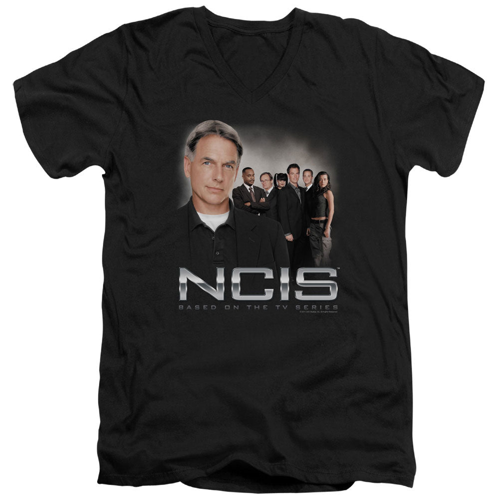 Ncis Investigators Mens Slim Fit V-Neck T Shirt Black Officially Licensed