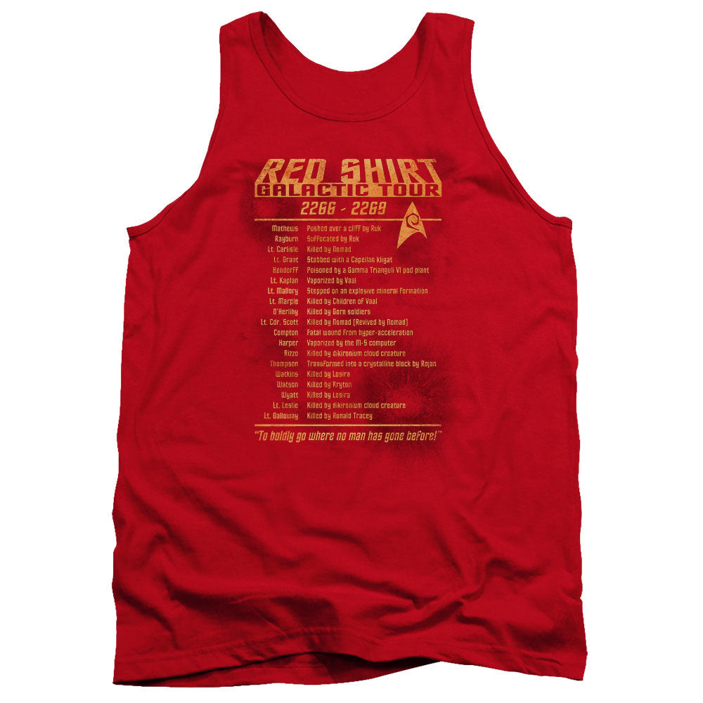 Star Trek Red Shirt Tour Mens Tank Top Shirt Red