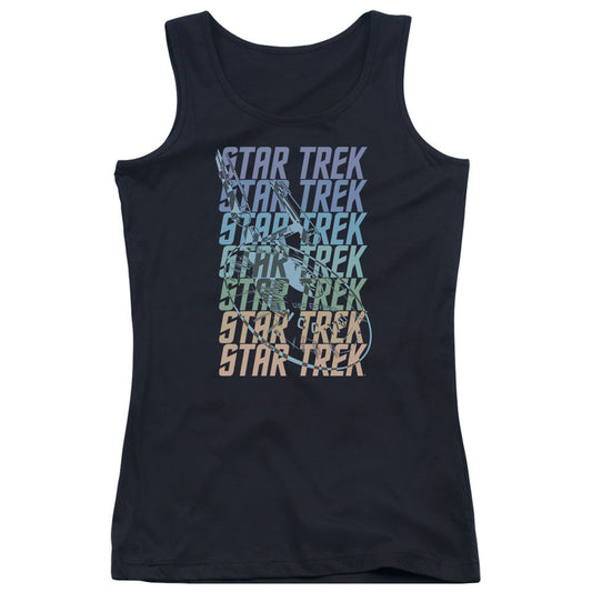 Star Trek Multi Logo Enterprise Womens Tank Top Shirt Black