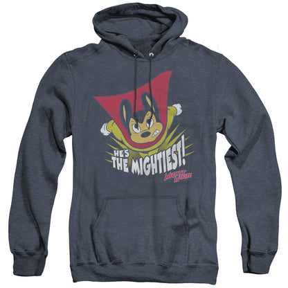 Mighty Mouse The Mightiest Mens Heather Hoodie Navy Officially Licensed