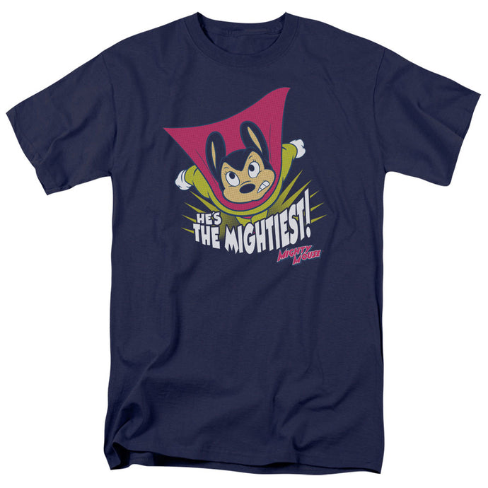 Mighty Mouse the Mightiest Mens T Shirt Navy Blue