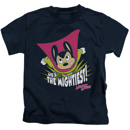 Mighty Mouse the Mightiest Juvenile Kids Youth T Shirt Navy Officially Licensed