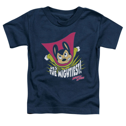 Mighty Mouse the Mightiest Toddler Kids Youth T Shirt Navy Blue