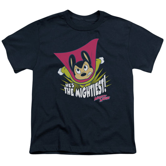 Mighty Mouse the Mightiest Kids Youth T Shirt Navy Officially Licensed