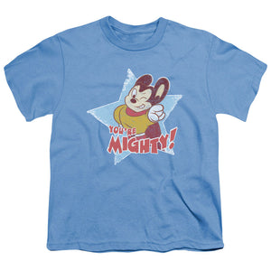 Mighty Mouse Youre Mighty Kids Youth T Shirt Carolina Blue