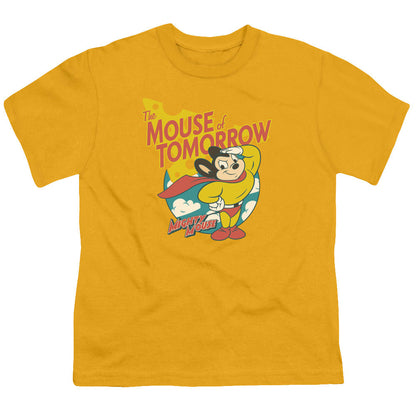 Mighty Mouse Mouse of Tomorrow Kids Youth T Shirt Gold Officially Licensed