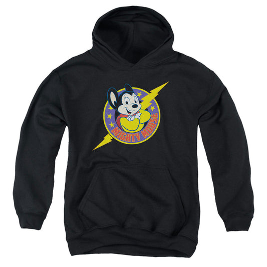 Mighty Mouse Mighty Hero Kids Youth Hoodie Black Officially Licensed