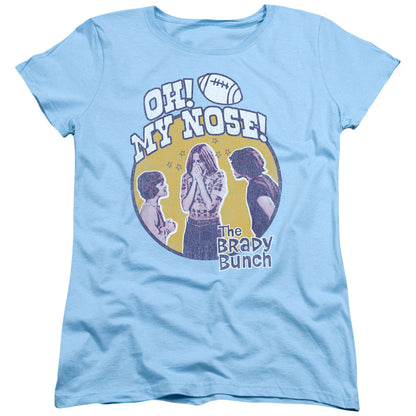 Brady Bunch My Nose Womens T Shirt Light Blue Officially Licensed