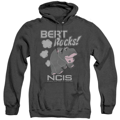 Ncis Bert Rocks Mens Heather Hoodie Black Officially Licensed