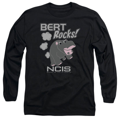 Ncis Bert Rocks Mens Long Sleeve Shirt Black Officially Licensed