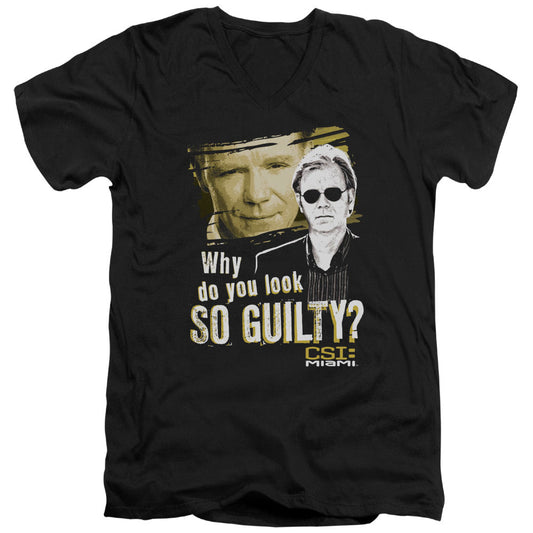Csi Miami So Guilty Mens Slim Fit V-Neck T Shirt Black Officially Licensed