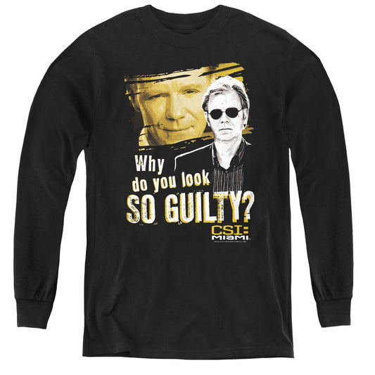 Csi Miami So Guilty Long Sleeve Kids Youth T Shirt Black Officially Licensed