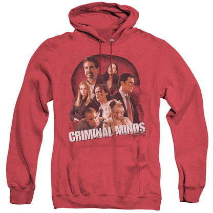 Criminal Minds Brain Trust Mens Heather Hoodie Red Officially Licensed