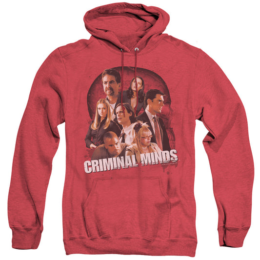 Criminal Minds Brain Trust Mens Heather Hoodie Red Officially Licensed