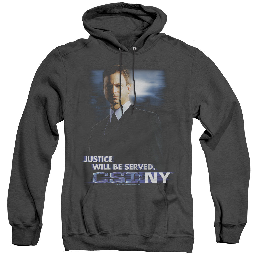 Csi:Ny Justice Served Mens Heather Hoodie Black Officially Licensed