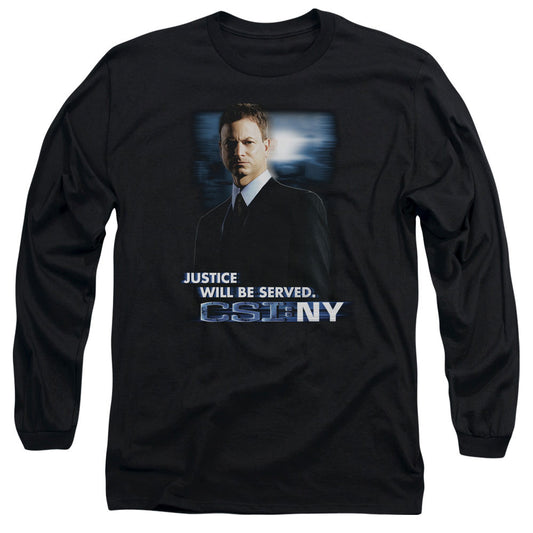Csi:Ny Justice Served Mens Long Sleeve Shirt Black Officially Licensed Officially Licensed
