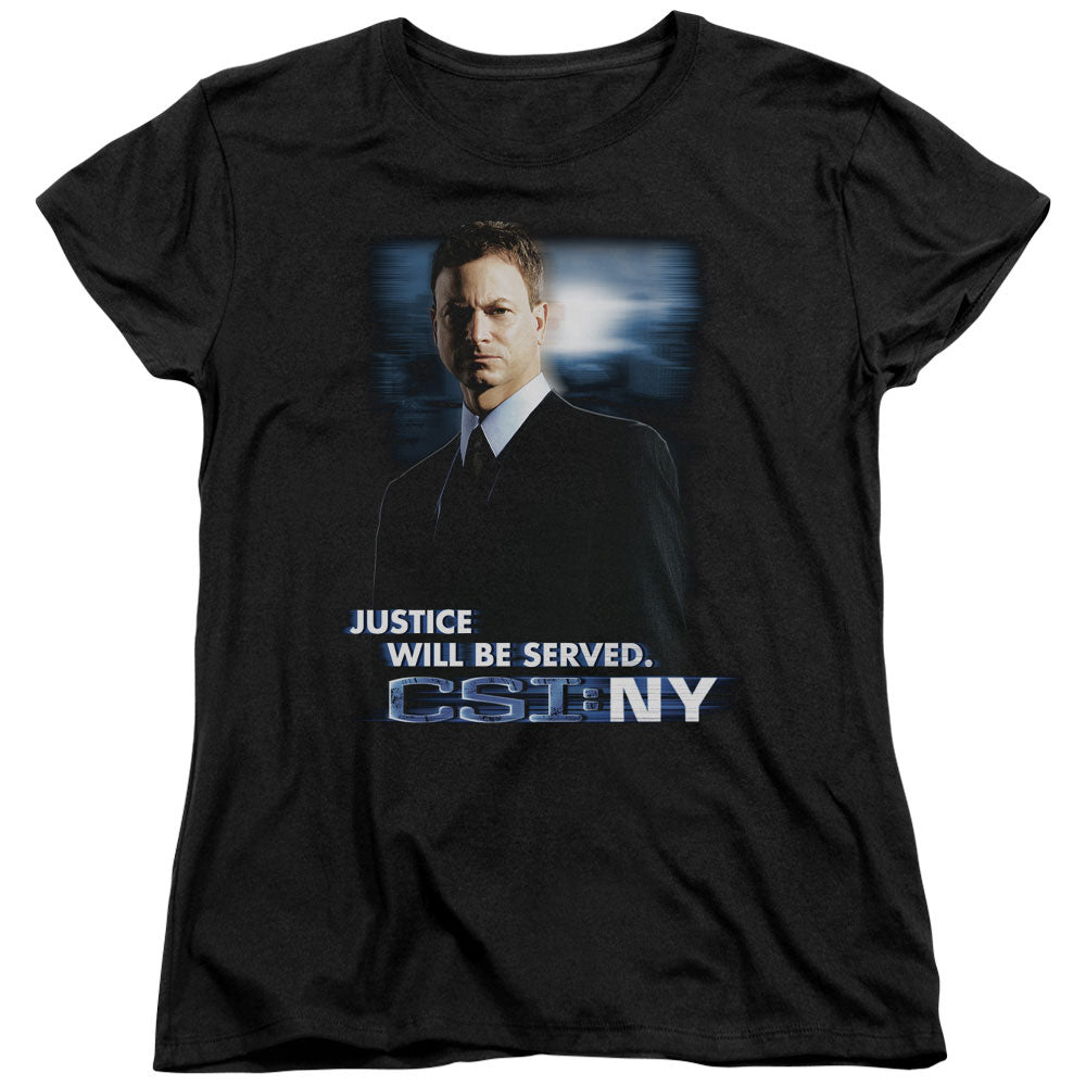 Csi:ny Justice Served Womens T Shirt Black Officially Licensed