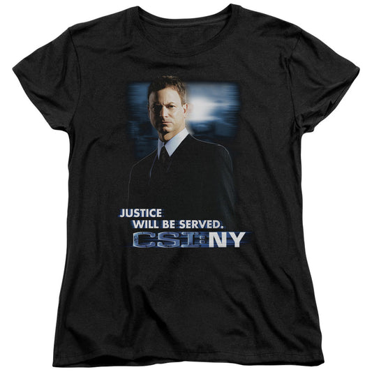 Csi:ny Justice Served Womens T Shirt Black Officially Licensed