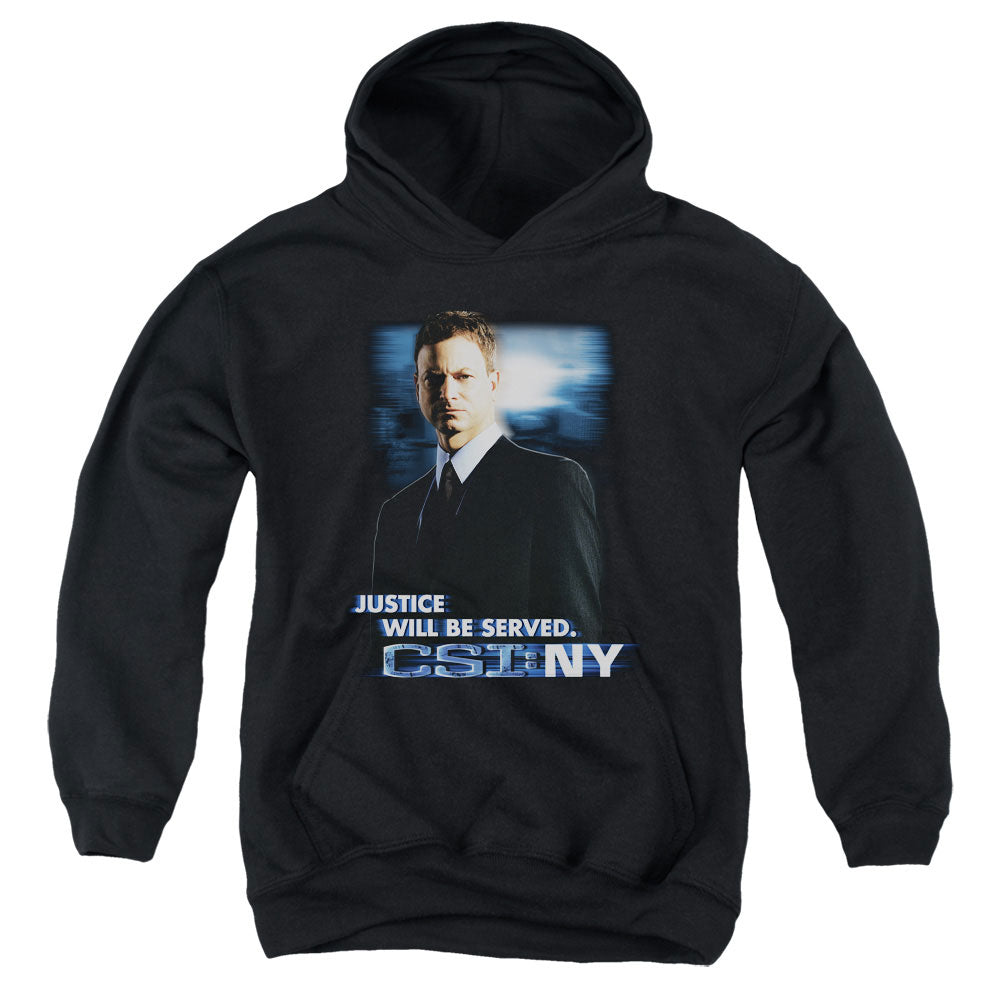 Csi:ny Justice Served Kids Youth Hoodie Black Officially Licensed