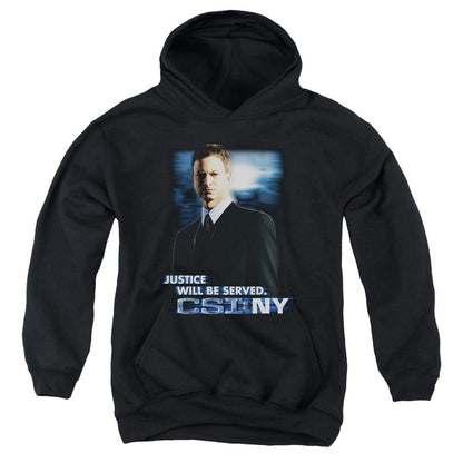 Csi:ny Justice Served Kids Youth Hoodie Black Officially Licensed