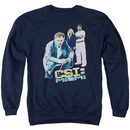 Csi:Miami In Perspective Mens Crewneck Sweatshirt Navy Officially Licensed