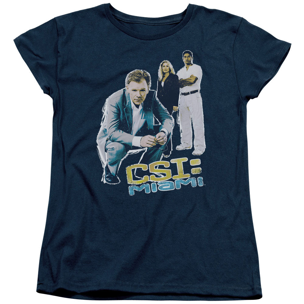 Csi:miami in Perspective Womens T Shirt Navy Officially Licensed