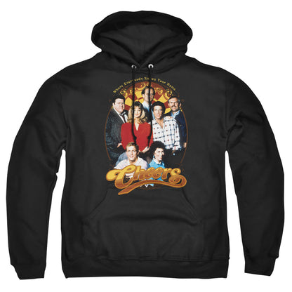 Cheers Group Shot Mens Hoodie Black Officially Licensed