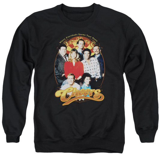 Cheers Group Shot Mens Crewneck Sweatshirt Black Officially Licensed