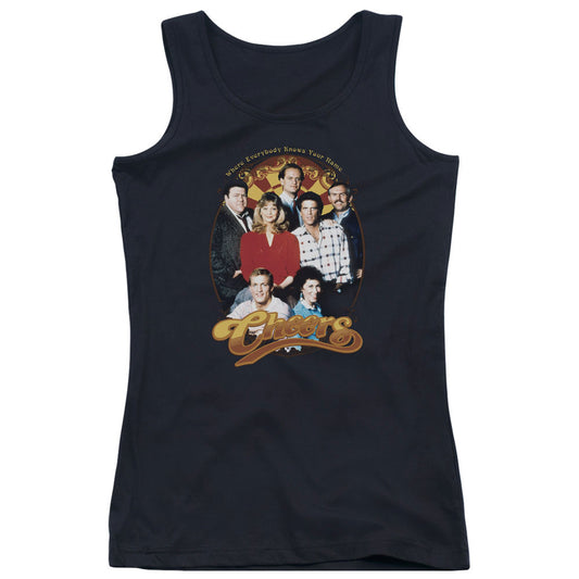 Cheers Group Shot Womens Tank Top Shirt Black